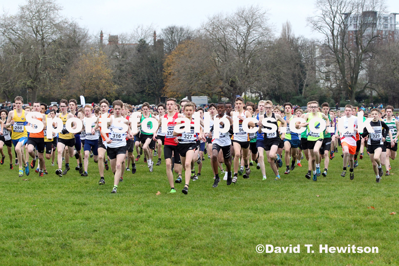 Boys under-15s, 2019 European Cross Country Trials and British Cross Challenge, Sefton Park, Liverpool.  Photo: David T. Hewitson/Sports for All Pics